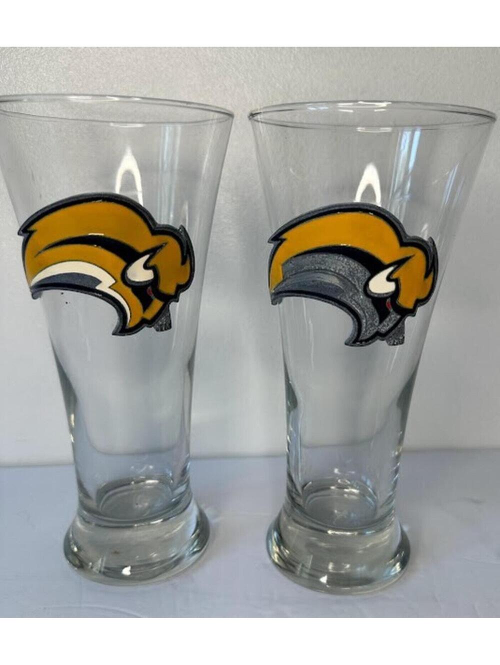 Buffalo Sabres NHL Pint Glasses Set of 2 Hockey Fan Medallion Logo